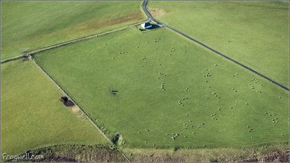 Farm cottage near Muthill from the air
